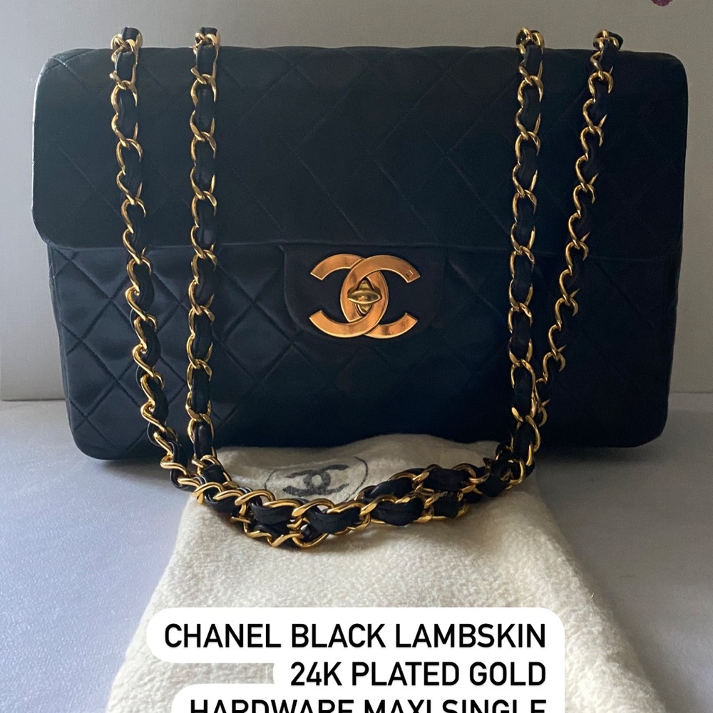 Chanel Black Lambskin Bag with Gold Hardware
